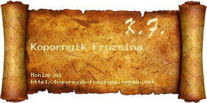 Kopornyik Fruzsina névjegykártya